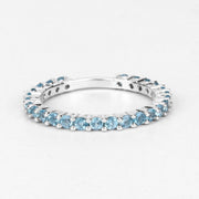 Bids.com 0.94 Carat Genuine Swiss Blue Topaz .925 Sterling Silver Ring Rings