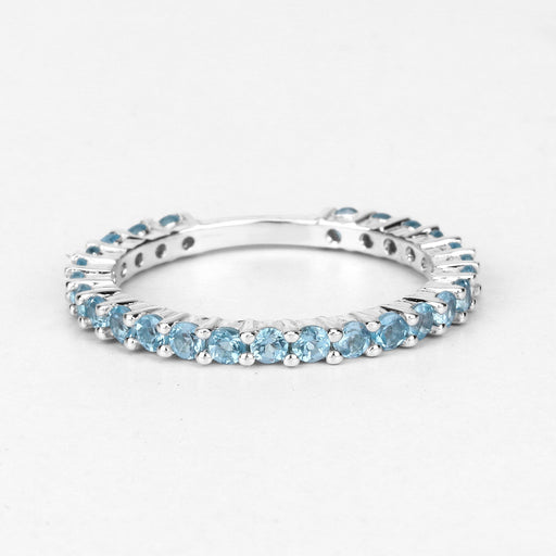 Bids.com 0.94 Carat Genuine Swiss Blue Topaz .925 Sterling Silver Ring Rings