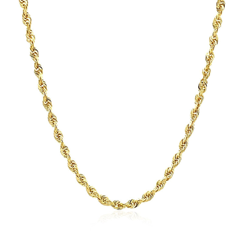 Bids.com 2.75mm 14k Yellow Gold Solid Diamond Cut Rope Chain Necklaces