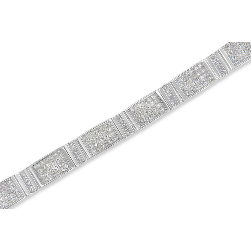 Bids.com 14K White Gold 7.0 Cttw Princess Cut Diamond 7" Alternating Vertical and Horizontal Rectangular Link Tennis Bracelet (H-I Color, SI2-I1 Clarity) Bracelets