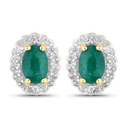 Bids.com 1.71 Carat Dyed Emerald and White Topaz .925 Sterling Silver Jewelry Set Jewelry Sets