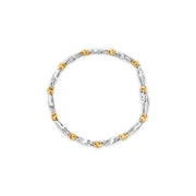 Bids.com 10k Two-Toned Gold 2.00 Cttw Channel Set Baguette-Diamond Weave and  "X" Spiral Link Bracelet (H-I Color, I1-I2 Clarity) - 7" Bracelets
