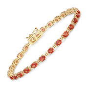 Bids.com 7.00 Carat Genuine Orange Sapphire 14K Yellow Gold Bracelet Bracelets