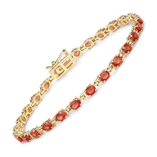 Bids.com 7.00 Carat Genuine Orange Sapphire 14K Yellow Gold Bracelet Bracelets