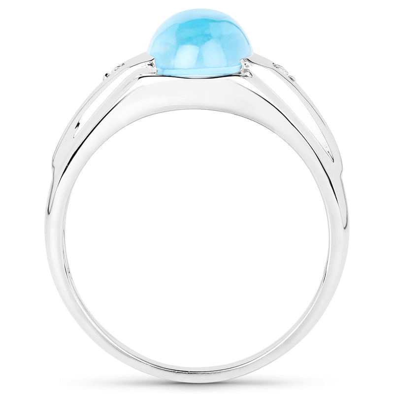 Bids.com 3.67 Carat Genuine Swiss Blue Topaz and White Topaz .925 Sterling Silver Ring Rings