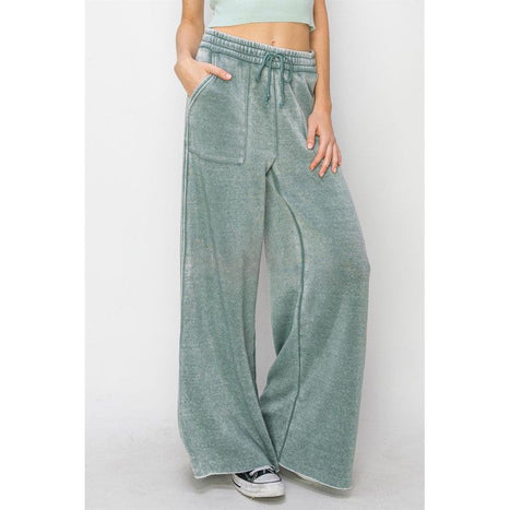 High Rise Wide Leg Drawstring Pants