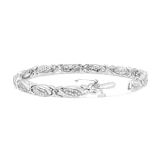 Bids.com .925 Sterling Silver 1.00 Cttw Round Diamond X-Link Bracelet (I-J Color, I2-I3 Clarity) - Size 7.25" Bracelets