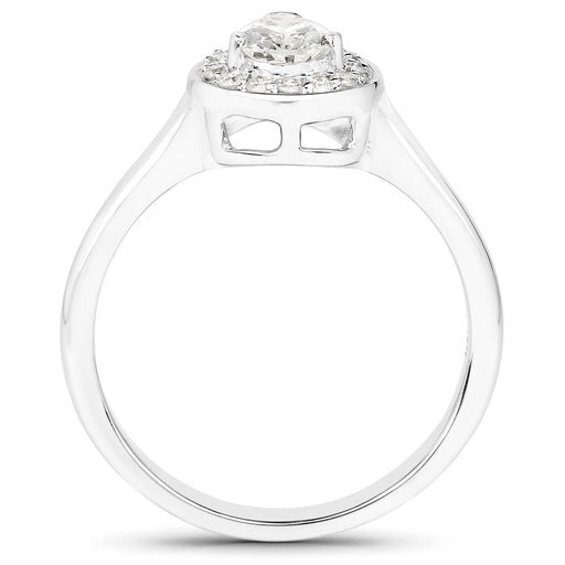 Bids.com 14K White Gold 0.64 Carat Genuine White Diamond Ring Rings