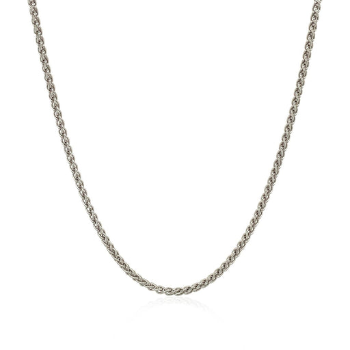 Bids.com Sterling Silver Rhodium Plated Wheat Chain 1.3mm Necklaces