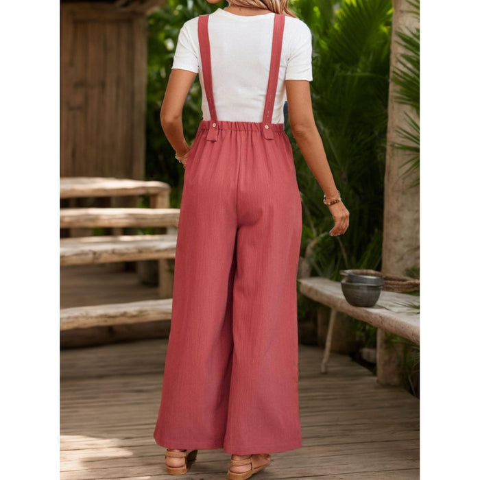 Square Neck Wide Strap Overalls