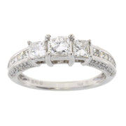 Bids.com 1.50ct Diamond 3 Stone Ring 14KT White Gold Rings