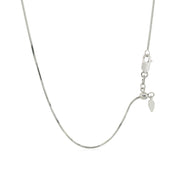 Bids.com 14k White Gold Adjustable Snake Chain 0.85mm Necklaces