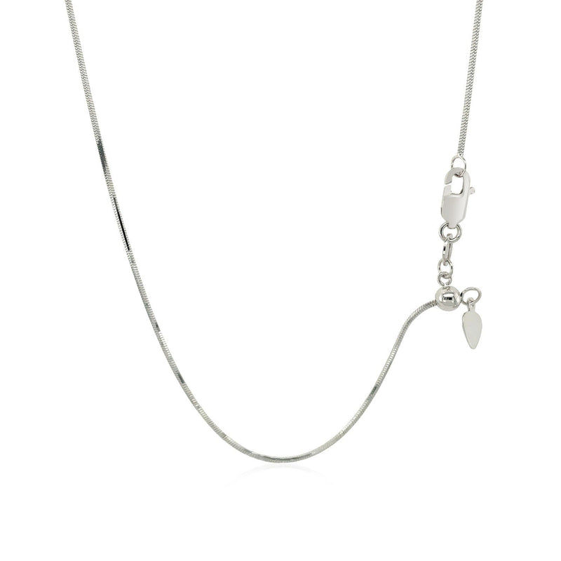 Bids.com 14k White Gold Adjustable Snake Chain 0.85mm Necklaces