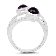 Bids.com 2.31 Carat Genuine Amethyst and White Topaz .925 Sterling Silver Ring Rings