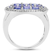 Bids.com 1.70 Carat Genuine Tanzanite .925 Sterling Silver Ring Rings