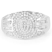 Bids.com 1.15 Carat Genuine White Diamond .925 Sterling Silver Ring Rings