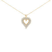 Bids.com 14K Yellow Gold Plated .925 Sterling Silver 3.00 Cttw Round Cut Diamond Cluster Heart 18" Pendant Necklace (K-L Color, I1-I2 Clarity) Necklaces