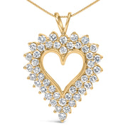 Bids.com 14K Yellow Gold Plated .925 Sterling Silver 3.00 Cttw Round Cut Diamond Cluster Heart 18" Pendant Necklace (K-L Color, I1-I2 Clarity) Necklaces