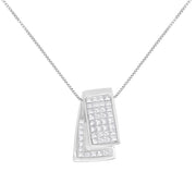 Bids.com 14KT White Gold Diamond Box Pendant Necklace (1 cttw, H-I Color, SI2-I1 Clarity) Necklaces