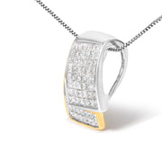 Bids.com 14K White and Yellow Gold 2.0 Cttw Princess Cut Diamond Two Tone Foldover Box Pendant 18â€ Box Chain Necklace (H-I Color, SI1-SI2 Clarity) Necklaces