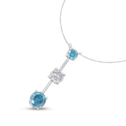 Bids.com 14K White Gold 1 1/2 cttw White and Treated Blue Diamond Pendant Necklace (H-I, I1-I2) Necklaces