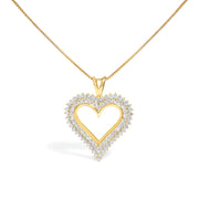 Bids.com .925 Sterling Silver 1.00 Cttw Diamond Heart 18" Pendant Necklace (I-J Color, I2-I3 Clarity) Necklaces