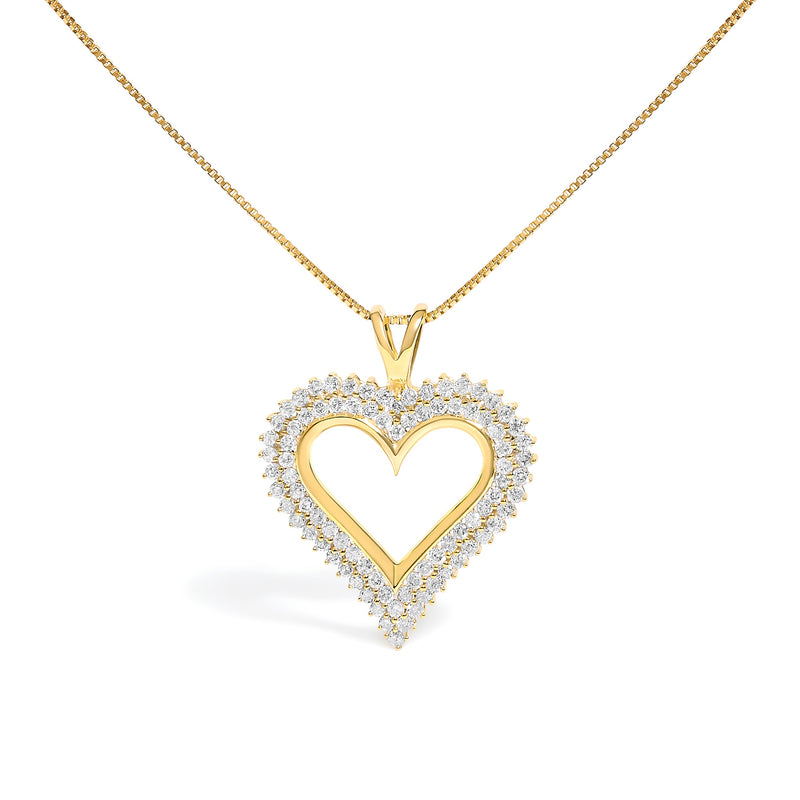 Bids.com .925 Sterling Silver 1.00 Cttw Diamond Heart 18" Pendant Necklace (I-J Color, I2-I3 Clarity) Necklaces