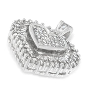 Bids.com 10K White Gold 1 cttw Multi Cut 1 cttw Diamond Heart Pendant Necklace (H-I, I1-I2) Necklaces