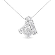 Bids.com 14K White Gold 1 7/8 cttw Princess and Baguette Cut Mixed Geometry Diamond Pendant Necklace (G-H, SI1-SI2) Necklaces