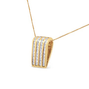 Bids.com 14K Yellow Gold 2 1/3 cttw Princess Cut Diamond Block Pendant Necklace (H-I, SI1-SI2) Necklaces