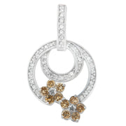Bids.com .925 Sterling Silver 1 cttw Round Cut Diamond Floral Garden Pendant Necklace (H-I, I1-I2) Necklaces