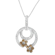 Bids.com .925 Sterling Silver 1 cttw Round Cut Diamond Floral Garden Pendant Necklace (H-I, I1-I2) Necklaces