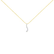 Bids.com AGS Certified 14K Yellow Gold 2.0 Cttw Baguette and Brilliant Round-Cut Diamond Journey 18" Pendant Necklace (F-G Color, I1-I2 Clarity) Necklaces