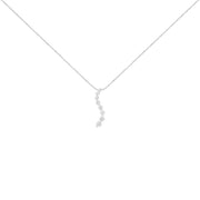 Bids.com AGS Certified 14k White Gold 3.0 Cttw Baguette and Brilliant Round-Cut Diamond Journey 18" Pendant Necklace (K-L Color, I1-I2 Clarity) Necklaces