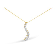 Bids.com 14k Yellow Gold 3.0 cttw Baguette and Brilliant Round-Cut Diamond Journey 18" Pendant Necklace (I-J Color, I2-I3 Clarity) Necklaces