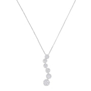 Bids.com 14K White Gold 1 cttw Diamond Cluster Journey Pendant Necklace (H-I, I1-I2) Necklaces