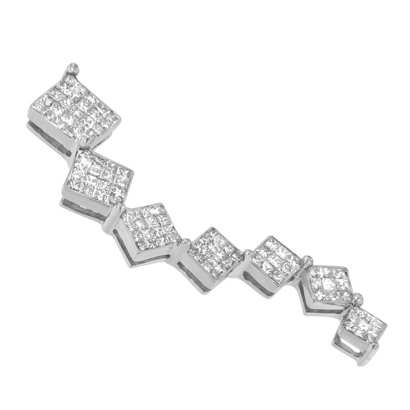 Bids.com 10K White Gold 1 cttw Diamond Snake Curved Pendant Necklace (H-I, I1-I2) Necklaces