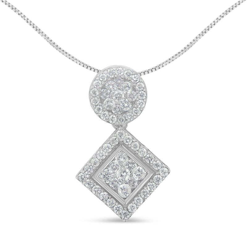 Bids.com 14K White Gold 1 cttw Diamond Pendant Necklace (H-I, I1-I2) Necklaces