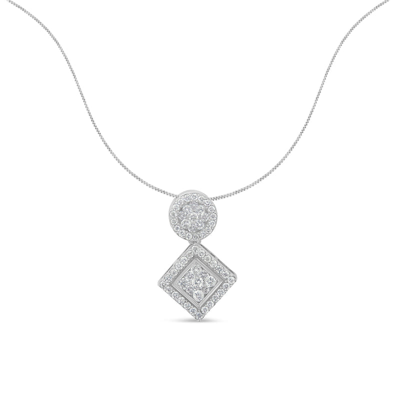 Bids.com 14K White Gold 1 cttw Diamond Pendant Necklace (H-I, I1-I2) Necklaces