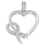 Bids.com .925 Sterling Silver 1/6 cttw Diamond Heart Pendant Necklace (H-I, I1-I2) Necklaces