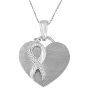 Bids.com .925 Sterling Silver 1/10 cttw Diamond Heart Pendant Necklace (H-I, I1-I2) Necklaces