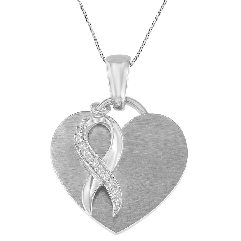 Bids.com .925 Sterling Silver 1/10 cttw Diamond Heart Pendant Necklace (H-I, I1-I2) Necklaces