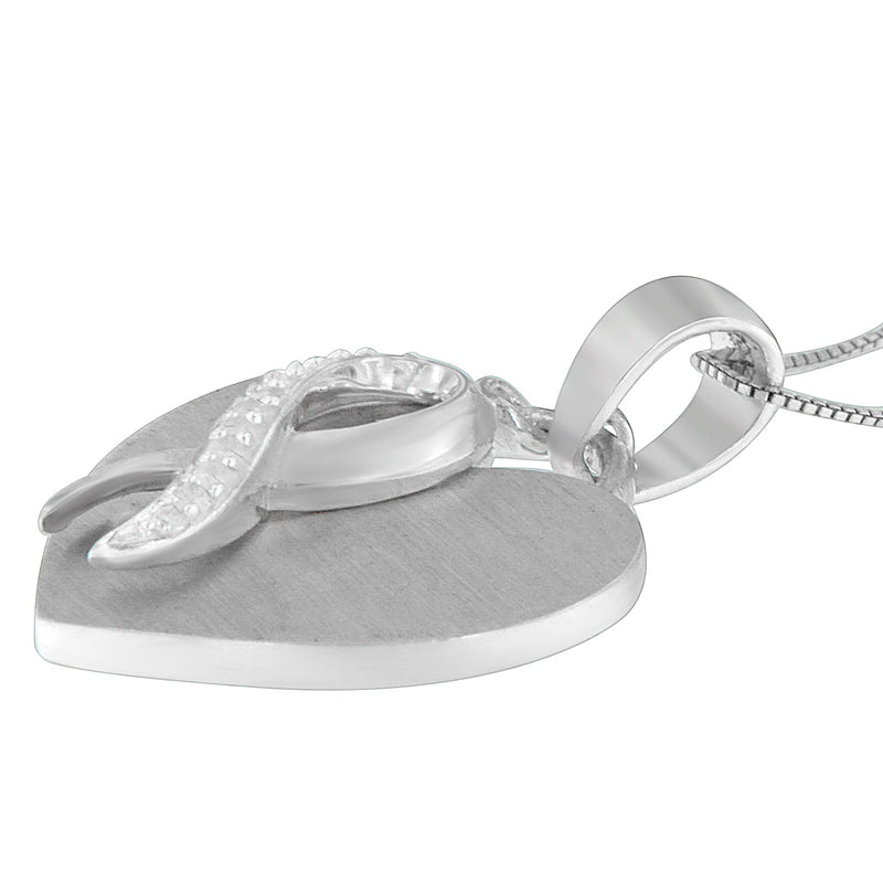 Bids.com .925 Sterling Silver 1/10 cttw Diamond Heart Pendant Necklace (H-I, I1-I2) Necklaces