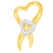 Bids.com 10K Two-Tone Gold 1/10 cttw Diamond Heart Pendant Necklace (H-I, I1-I2) Necklaces