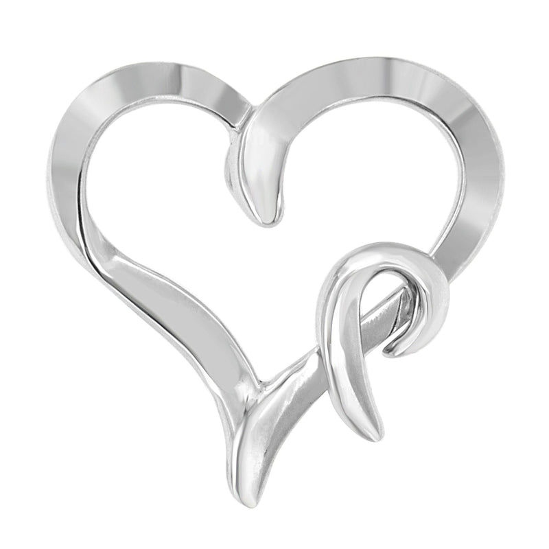 Bids.com .925 Sterling Silver Heart Shaped Pendant Necklace Necklaces