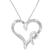 Bids.com .925 Sterling Silver Heart Shaped Pendant Necklace Necklaces