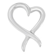 Bids.com .925 Sterling Silver Open Heart-Shaped Awareness Ribbon Pendant Necklace Necklaces