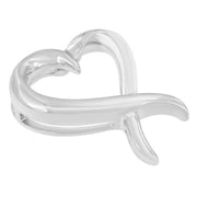 Bids.com .925 Sterling Silver Open Heart-Shaped Awareness Ribbon Pendant Necklace Necklaces