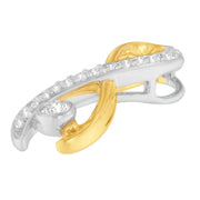 Bids.com 10K Two-Tone Gold 1/5 cttw Diamond Radiant Ribbon Pendant Necklace (H-I, I1-I2) Necklaces