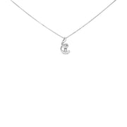 Bids.com 10K White Gold 1/10 Cttw Diamond Solitaire Spiral 18" Pendant Necklace (I-J Color, I2-I3 Clarity) Necklaces